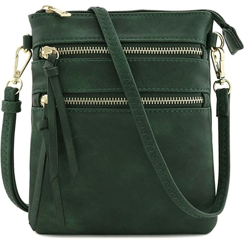 Olive Green Functional Multi Pocket Crossbody Bag - image 1